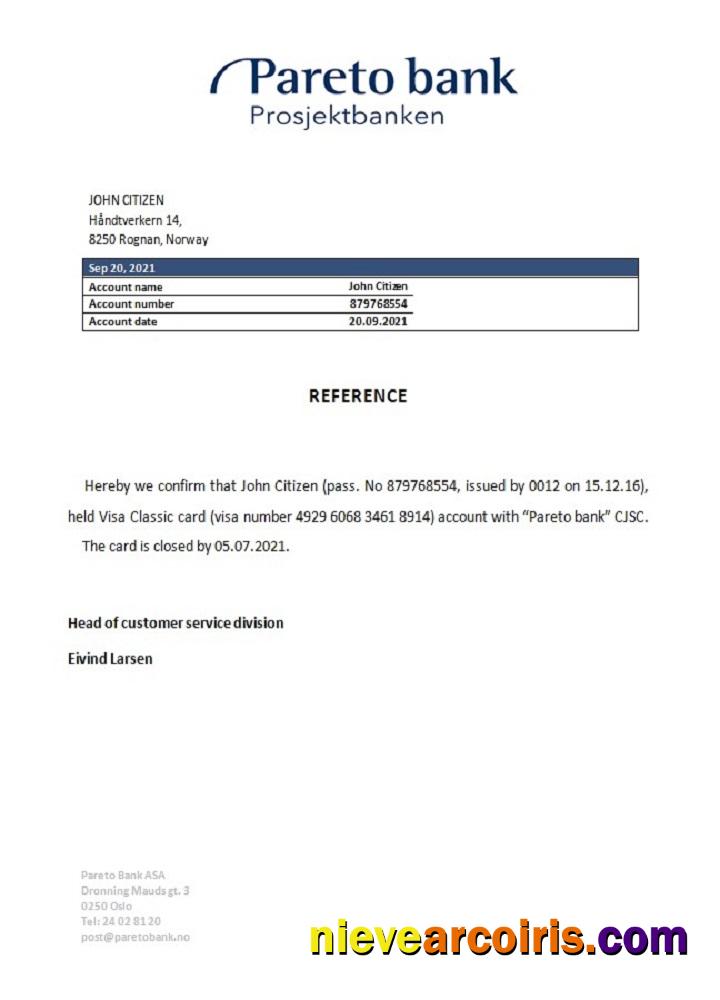 Norway Pareto closure reference